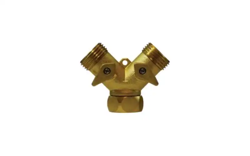 GATED Y SHAPE BRASS CONNECTOR W2-WAY SHUT OFF