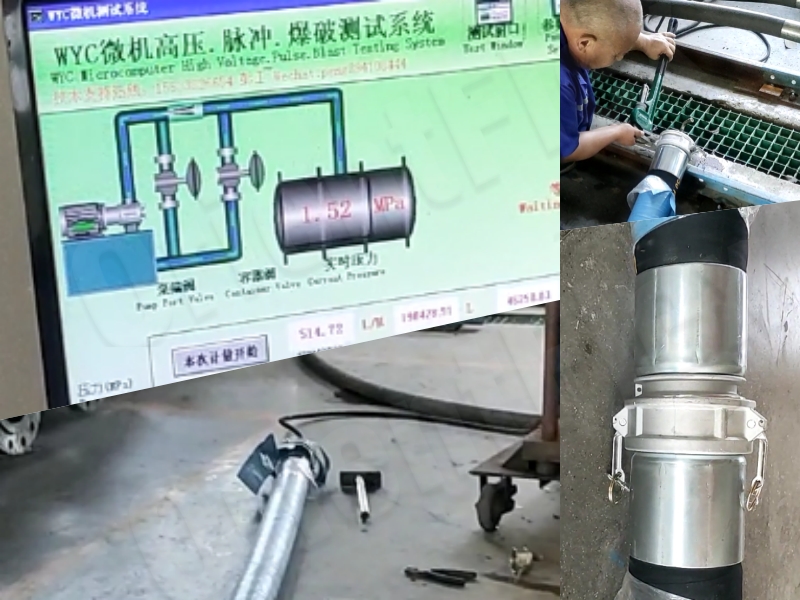PVC reinforced suction hose assembly test